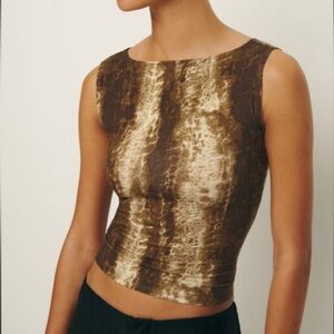 Reformation Snake print Brown Top
